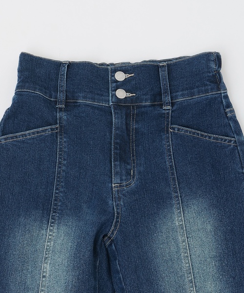 LOVETOXIC（ラブトキシック）の「【ストレッチ】スタイルアップフレアデニムパンツ（その他パンツ・キッズ・サックスブルー/ネイビー/ブルー/グレー・S:140cm/L:160cm/M:150cm/130cm）」の14枚目の写真