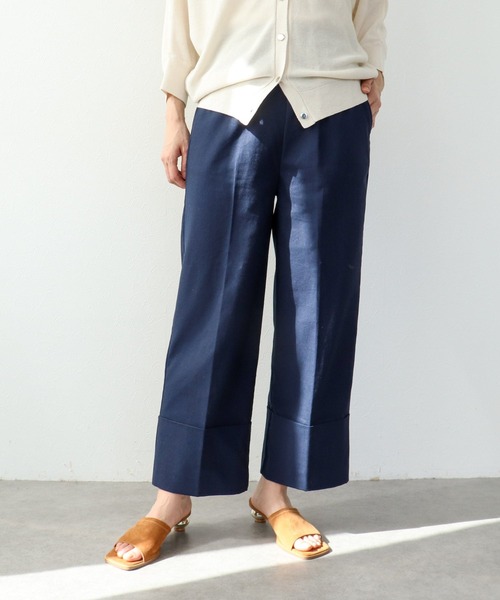 Three Four Time（ｽﾘｰﾌｫｰﾀｲﾑ）の「ロールヘムセンタープレスイージーパンツ（その他パンツ・レディース・グリーン/ネイビー・FREE）」の2枚目の写真