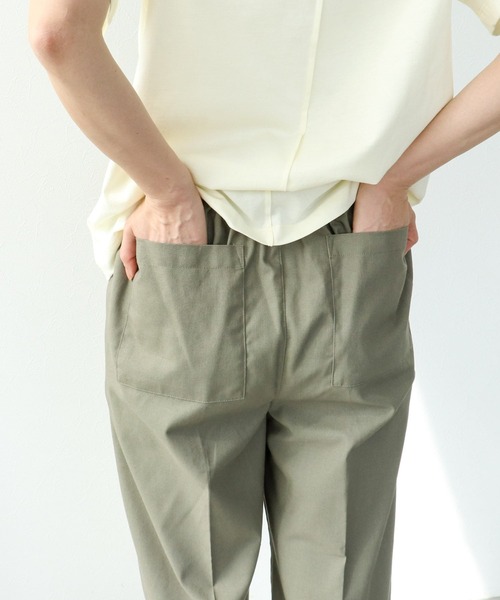 Three Four Time（ｽﾘｰﾌｫｰﾀｲﾑ）の「ロールヘムセンタープレスイージーパンツ（その他パンツ・レディース・グリーン/ネイビー・FREE）」の6枚目の写真