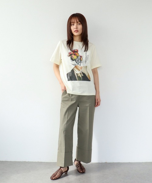 Three Four Time（ｽﾘｰﾌｫｰﾀｲﾑ）の「ロールヘムセンタープレスイージーパンツ（その他パンツ・レディース・グリーン/ネイビー・FREE）」の8枚目の写真