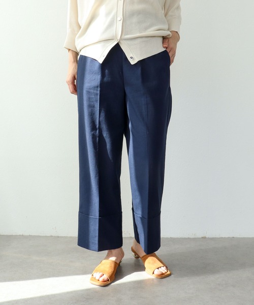 Three Four Time（ｽﾘｰﾌｫｰﾀｲﾑ）の「ロールヘムセンタープレスイージーパンツ（その他パンツ・レディース・グリーン/ネイビー・FREE）」の12枚目の写真