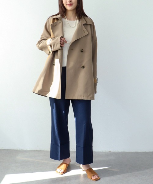 Three Four Time（ｽﾘｰﾌｫｰﾀｲﾑ）の「ロールヘムセンタープレスイージーパンツ（その他パンツ・レディース・グリーン/ネイビー・FREE）」の16枚目の写真