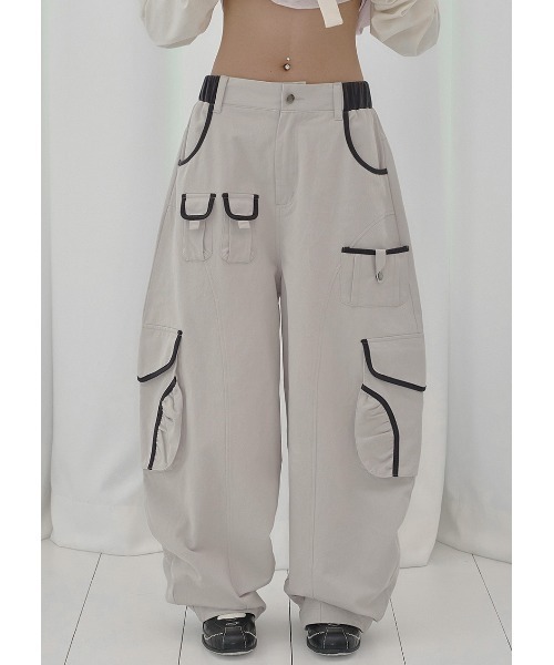 FANCY CLUB(ファンシークラブ)の「A'GEM/9 × .kom 『FANCY CLUB/ファンシークラブ』 CARGO WORK BALLOON PANTS/カーゴワークバルーンパンツ(その他パンツ・レディース・アイボリー/ブラック/ピンク・FREE)」の15枚目の写真
