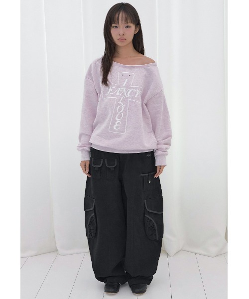 FANCY CLUB(ファンシークラブ)の「A'GEM/9 × .kom 『FANCY CLUB/ファンシークラブ』 CARGO WORK BALLOON PANTS/カーゴワークバルーンパンツ(その他パンツ・レディース・アイボリー/ブラック/ピンク・FREE)」の7枚目の写真