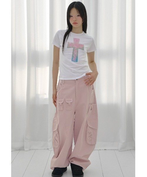 FANCY CLUB(ファンシークラブ)の「A'GEM/9 × .kom 『FANCY CLUB/ファンシークラブ』 CARGO WORK BALLOON PANTS/カーゴワークバルーンパンツ(その他パンツ・レディース・アイボリー/ブラック/ピンク・FREE)」の11枚目の写真