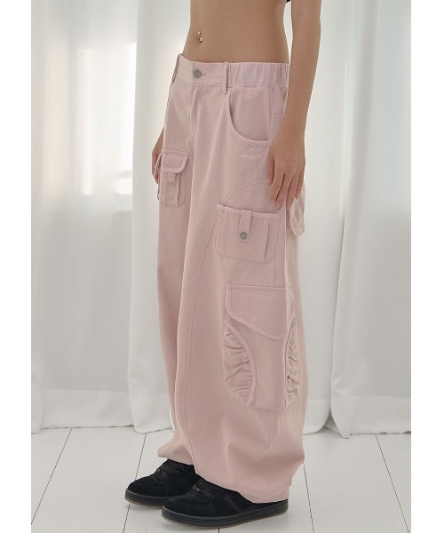 FANCY CLUB(ファンシークラブ)の「A'GEM/9 × .kom 『FANCY CLUB/ファンシークラブ』 CARGO WORK BALLOON PANTS/カーゴワークバルーンパンツ(その他パンツ・レディース・アイボリー/ブラック/ピンク・FREE)」の10枚目の写真