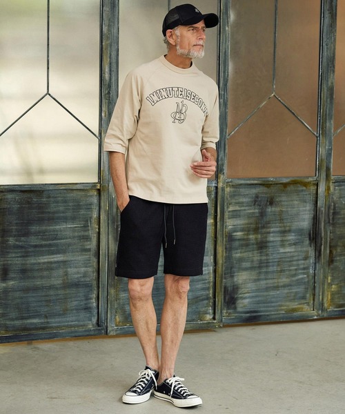 Maison code 13(メゾンコードサーティーン)の「mlt5602-1minute 1second x Maison code 13 collaboration raglan sleeve cut sew ラグランスリーブカットソー(M26S-19)(Tシャツ/カットソー・メンズ・ホワイト/ストーン/ブラック・S/M/L/XL)」の6枚目の写真