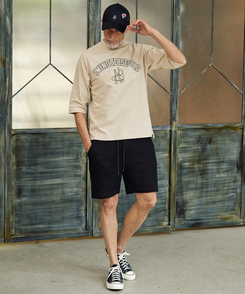 Maison code 13(メゾンコードサーティーン)の「mlt5602-1minute 1second x Maison code 13 collaboration raglan sleeve cut sew ラグランスリーブカットソー(M26S-19)(Tシャツ/カットソー・メンズ・ホワイト/ストーン/ブラック・S/M/L/XL)」の7枚目の写真