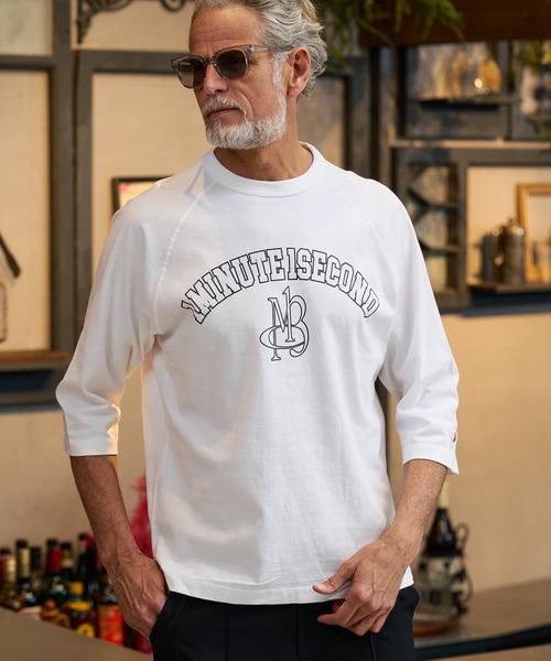 Maison code 13(メゾンコードサーティーン)の「mlt5602-1minute 1second x Maison code 13 collaboration raglan sleeve cut sew ラグランスリーブカットソー(M26S-19)(Tシャツ/カットソー・メンズ・ホワイト/ストーン/ブラック・S/M/L/XL)」の9枚目の写真