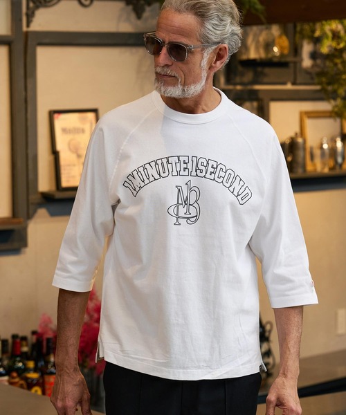 Maison code 13(メゾンコードサーティーン)の「mlt5602-1minute 1second x Maison code 13 collaboration raglan sleeve cut sew ラグランスリーブカットソー(M26S-19)(Tシャツ/カットソー・メンズ・ホワイト/ストーン/ブラック・S/M/L/XL)」の11枚目の写真