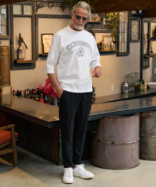 Maison code 13(メゾンコードサーティーン)の「mlt5602-1minute 1second x Maison code 13 collaboration raglan sleeve cut sew ラグランスリーブカットソー(M26S-19)(Tシャツ/カットソー・メンズ・ホワイト/ストーン/ブラック・S/M/L/XL)」の12枚目の写真