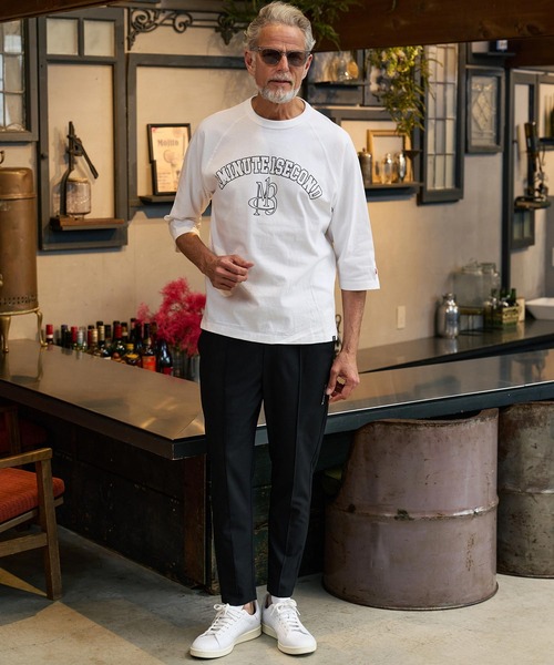 Maison code 13(メゾンコードサーティーン)の「mlt5602-1minute 1second x Maison code 13 collaboration raglan sleeve cut sew ラグランスリーブカットソー(M26S-19)(Tシャツ/カットソー・メンズ・ホワイト/ストーン/ブラック・S/M/L/XL)」の13枚目の写真