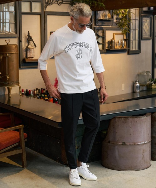 Maison code 13(メゾンコードサーティーン)の「mlt5602-1minute 1second x Maison code 13 collaboration raglan sleeve cut sew ラグランスリーブカットソー(M26S-19)(Tシャツ/カットソー・メンズ・ホワイト/ストーン/ブラック・S/M/L/XL)」の14枚目の写真
