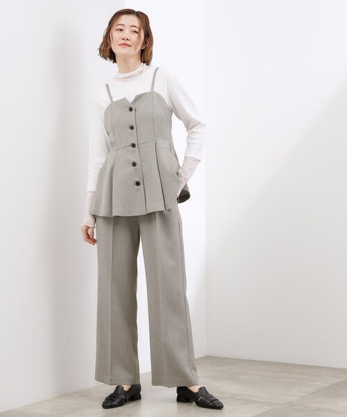 grove(グローブ)の「高評価!【貴島明日香さん着用・カセット服】リネンライクソフトフレアパンツ(その他パンツ・レディース・ベージュ/グレー/ブラック・05/04/03/02/01)」の22枚目の写真