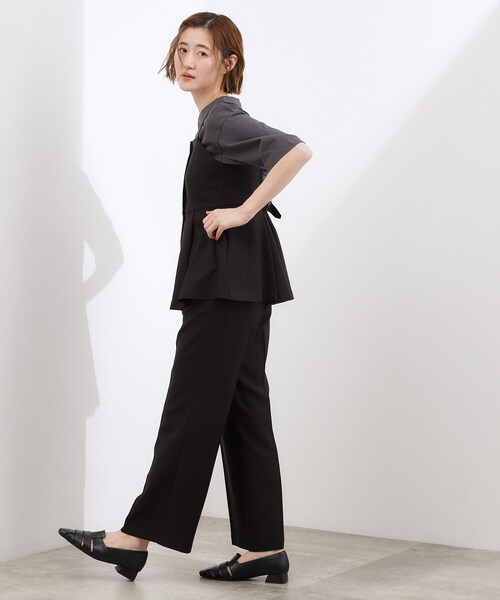 grove(グローブ)の「高評価!【貴島明日香さん着用・カセット服】リネンライクソフトフレアパンツ(その他パンツ・レディース・ベージュ/グレー/ブラック・05/04/03/02/01)」の5枚目の写真