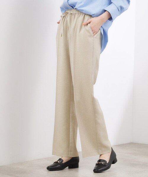 grove(グローブ)の「高評価!【貴島明日香さん着用・カセット服】リネンライクソフトフレアパンツ(その他パンツ・レディース・ベージュ/グレー/ブラック・05/04/03/02/01)」の7枚目の写真