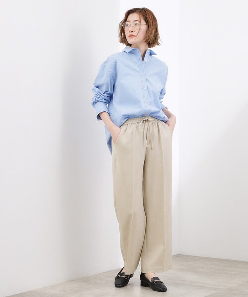 grove(グローブ)の「高評価!【貴島明日香さん着用・カセット服】リネンライクソフトフレアパンツ(その他パンツ・レディース・ベージュ/グレー/ブラック・05/04/03/02/01)」の9枚目の写真