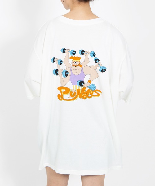 PUNYUS（プニュズ）の「トレーニーTシャツ（Tシャツ/カットソー・レディース・ホワイト/サックスブルー・1/2/3/4/5）」の2枚目の写真