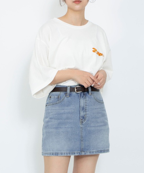 PUNYUS（プニュズ）の「トレーニーTシャツ（Tシャツ/カットソー・レディース・ホワイト/サックスブルー・1/2/3/4/5）」の3枚目の写真