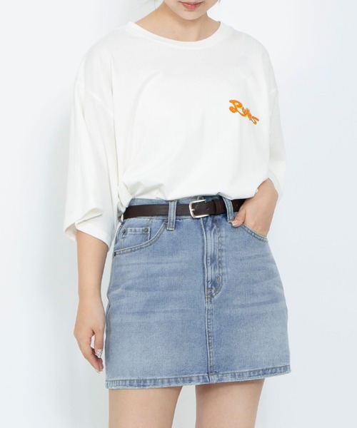 PUNYUS（プニュズ）の「トレーニーTシャツ（Tシャツ/カットソー・レディース・ホワイト/サックスブルー・1/2/3/4/5）」の4枚目の写真