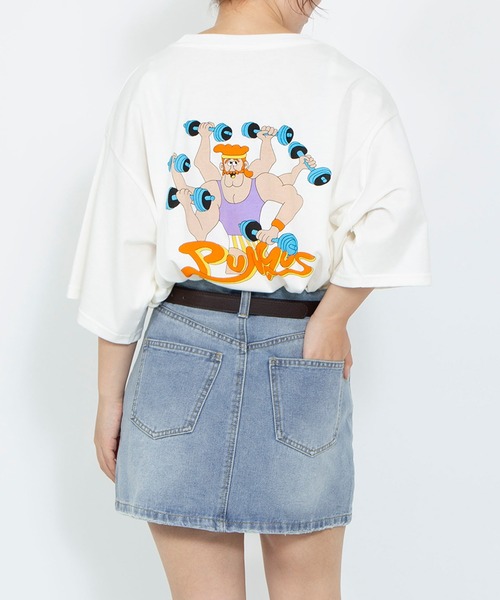 PUNYUS（プニュズ）の「トレーニーTシャツ（Tシャツ/カットソー・レディース・ホワイト/サックスブルー・1/2/3/4/5）」の7枚目の写真