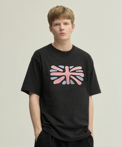 セール】ユニオンジャックアップリケTシャツ_ブラック（Tシャツ