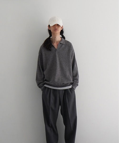 crepuscule（クレプスキュール）の「【EXCLUSIVE】crepuscule Co/ra moss stitch skipper（ニット/セーター・メンズ・ブルー/ヘザーグレー/ブルー系その他/オートミール/ブラウン系その他・1/2）」の3枚目の写真