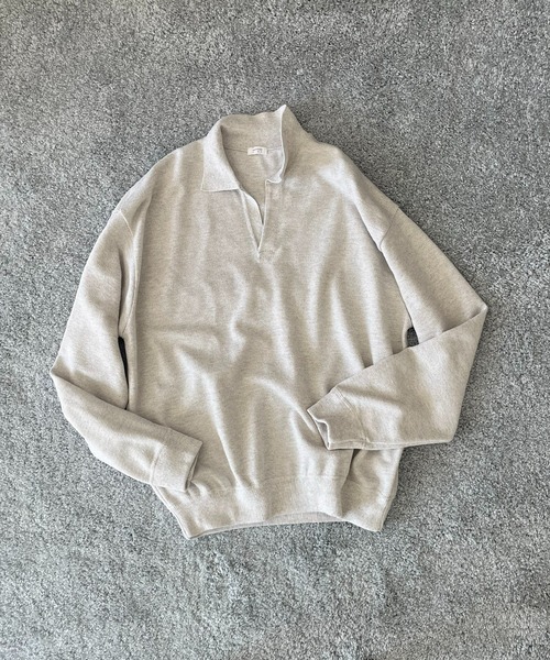 crepuscule（クレプスキュール）の「【EXCLUSIVE】crepuscule Co/ra moss stitch skipper（ニット/セーター・メンズ・ブルー/ヘザーグレー/ブルー系その他/オートミール/ブラウン系その他・1/2）」の6枚目の写真