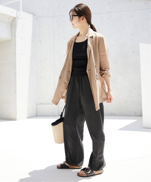 SLOBE IENA（スローブイエナ）の「《シリーズあり/追加》フィブリルリラックスパンツ（その他パンツ・レディース・ベージュ/ブラック系その他/ブラック・38/40）」の5枚目の写真