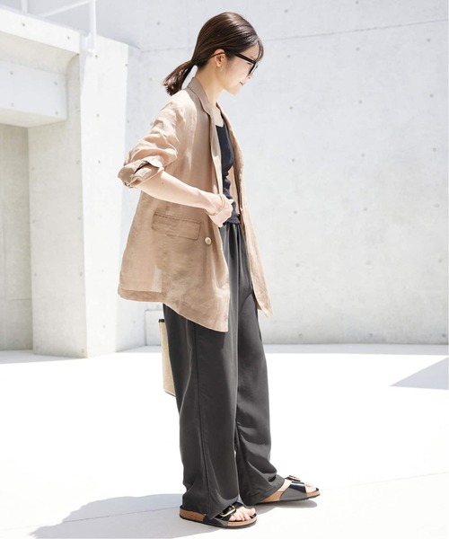 SLOBE IENA（スローブイエナ）の「《シリーズあり/追加》フィブリルリラックスパンツ（その他パンツ・レディース・ベージュ/ブラック系その他/ブラック・38/40）」の6枚目の写真