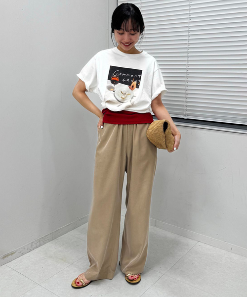 SLOBE IENA(スローブイエナ)の「《シリーズあり/追加》フィブリルリラックスパンツ(その他パンツ・レディース・ベージュ/ブラック系その他/ブラック・38/40)」の13枚目の写真