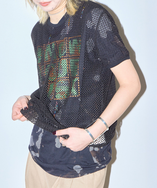 CITYSHOP（シティーショップ）の「MESH Tシャツ（Tシャツ/カットソー・レディース・ブラック/ホワイト・FREE）」の4枚目の写真