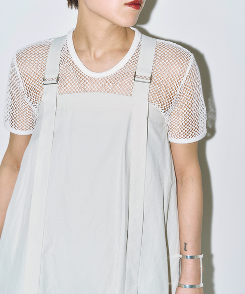 CITYSHOP（シティーショップ）の「MESH Tシャツ（Tシャツ/カットソー・レディース・ブラック/ホワイト・FREE）」の7枚目の写真