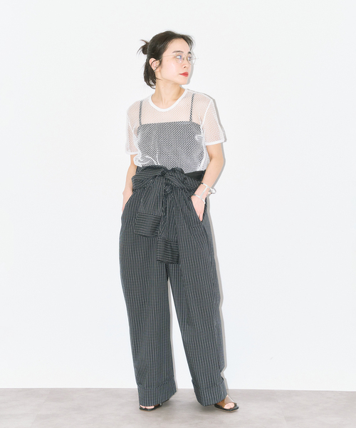 CITYSHOP（シティーショップ）の「MESH Tシャツ（Tシャツ/カットソー・レディース・ブラック/ホワイト・FREE）」の10枚目の写真