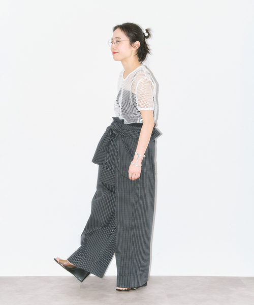 CITYSHOP（シティーショップ）の「MESH Tシャツ（Tシャツ/カットソー・レディース・ブラック/ホワイト・FREE）」の11枚目の写真