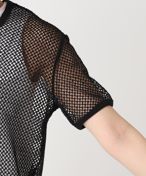 CITYSHOP（シティーショップ）の「MESH Tシャツ（Tシャツ/カットソー・レディース・ブラック/ホワイト・FREE）」の16枚目の写真