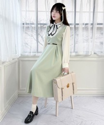 F i.n.t | チェーンビット使いディープVネックジャンパースカート/fint フィント(ジャンパースカート)