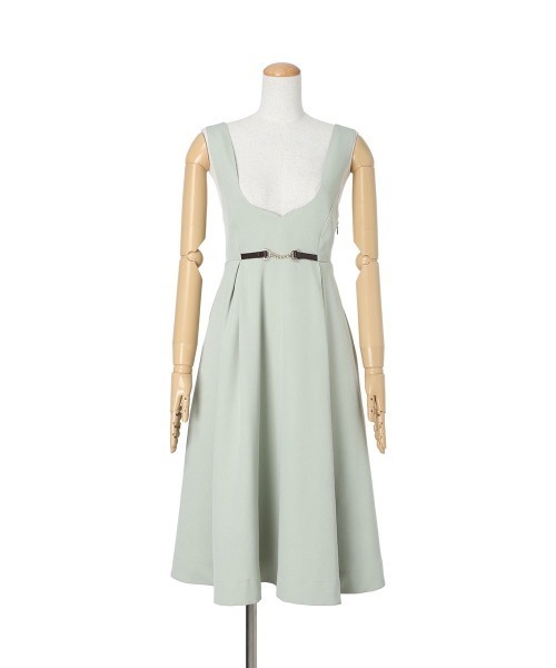 F i.n.t(フィント)の「チェーンビット使いディープVネックジャンパースカート/fint フィント(ジャンパースカート・レディース・ライトグリーン/ネイビー・FREE)」の18枚目の写真