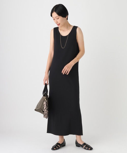 Elura(エルーラ)の「≪接触冷感≫冷感タンクニットワンピース/664890(ワンピース・レディース・ブラック/グレイッシュベージュ・SMALL/MEDIUM)」の4枚目の写真