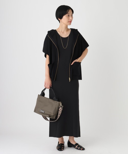 Elura(エルーラ)の「≪接触冷感≫冷感タンクニットワンピース/664890(ワンピース・レディース・ブラック/グレイッシュベージュ・SMALL/MEDIUM)」の5枚目の写真