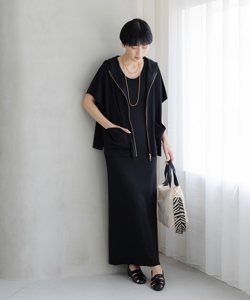Elura(エルーラ)の「≪接触冷感≫冷感タンクニットワンピース/664890(ワンピース・レディース・ブラック/グレイッシュベージュ・SMALL/MEDIUM)」の20枚目の写真