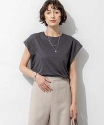 スムースデザイン タフタスリーブ カットソー