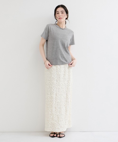 Healthknit（ヘルスニット）の「【Healthknit/ヘルスニット】Crewneck S/S（Tシャツ/カットソー・レディース・ライトグレー/ホワイト/ブラック系その他・FREE）」の6枚目の写真