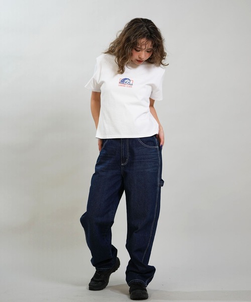 LURKING CLASS(ラーキングクラス)の「【ムラサキスポーツ限定】LURKING CLASS/ラーキングクラス 半袖 Tシャツ クロップド丈 BOX LURKER MINI S/S TEE ST26STM01W(Tシャツ/カットソー・レディース・ホワイト/ブラック・L/M)」の6枚目の写真