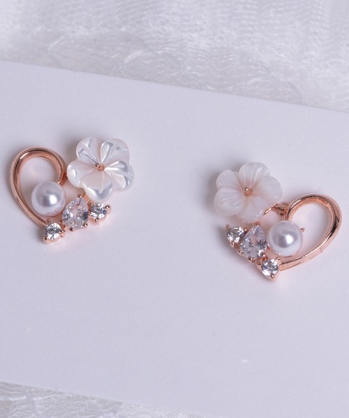 Peony（ピオニー）の「【Peony/ピオニー】デコハートデザインピアス（ピアス（両耳用）・レディース・シルバー/ピンクゴールド/ゴールド・FREE）」の10枚目の写真