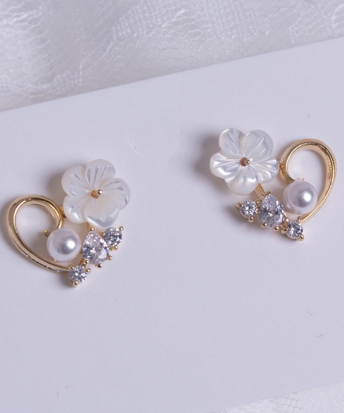 Peony（ピオニー）の「【Peony/ピオニー】デコハートデザインピアス（ピアス（両耳用）・レディース・シルバー/ピンクゴールド/ゴールド・FREE）」の11枚目の写真