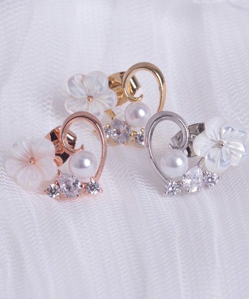 Peony（ピオニー）の「【Peony/ピオニー】デコハートデザインピアス（ピアス（両耳用）・レディース・シルバー/ピンクゴールド/ゴールド・FREE）」の19枚目の写真