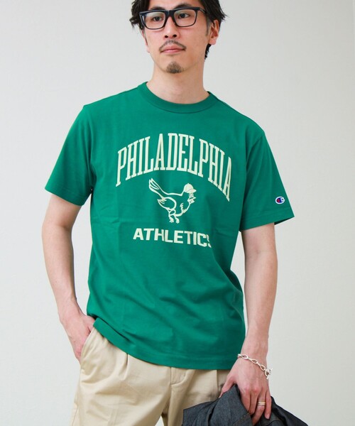 Champion(チャンピオン)の「【Champion/チャンピオン】PHILADELPHIA PRINT S/S(Tシャツ/カットソー・メンズ・チャコールグレー/ホワイト/グリーン・M/L)」の3枚目の写真