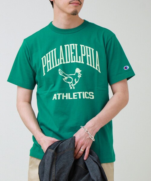 Champion(チャンピオン)の「【Champion/チャンピオン】PHILADELPHIA PRINT S/S(Tシャツ/カットソー・メンズ・チャコールグレー/ホワイト/グリーン・M/L)」の6枚目の写真