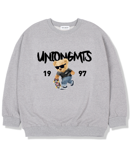 Union Garments(ユニオンガーメンツ)の「1997スケートベア 裏起毛 オーバーサイズ スウェット グレー(スウェット・レディース・その他・L/XL/XXL)」の1枚目の写真